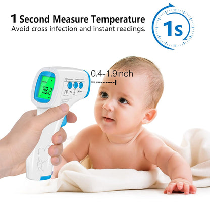 Digital Thermometer for Adults and Kids, No Touch Forehead Thermometer for Baby, 2 in 1 Body Surface Mode Infrared Thermometer with Fever Alarm and Instant...